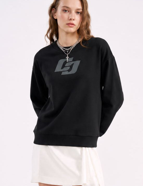 Blusão Colcci Preto Moletom Estampa Geométrica