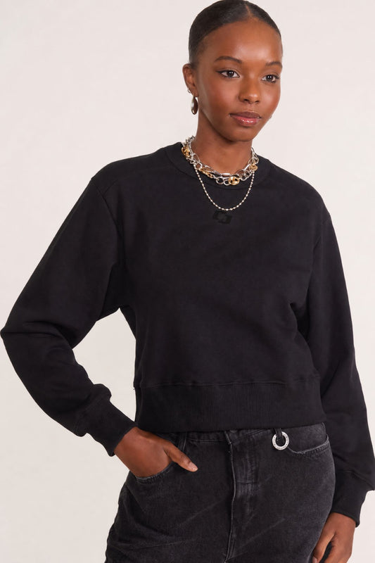Blusão Colcci Preto Moletom Logo Aplicado