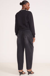 Blusão Colcci Preto Moletom Logo Aplicado