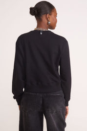 Blusão Colcci Preto Moletom Logo Aplicado