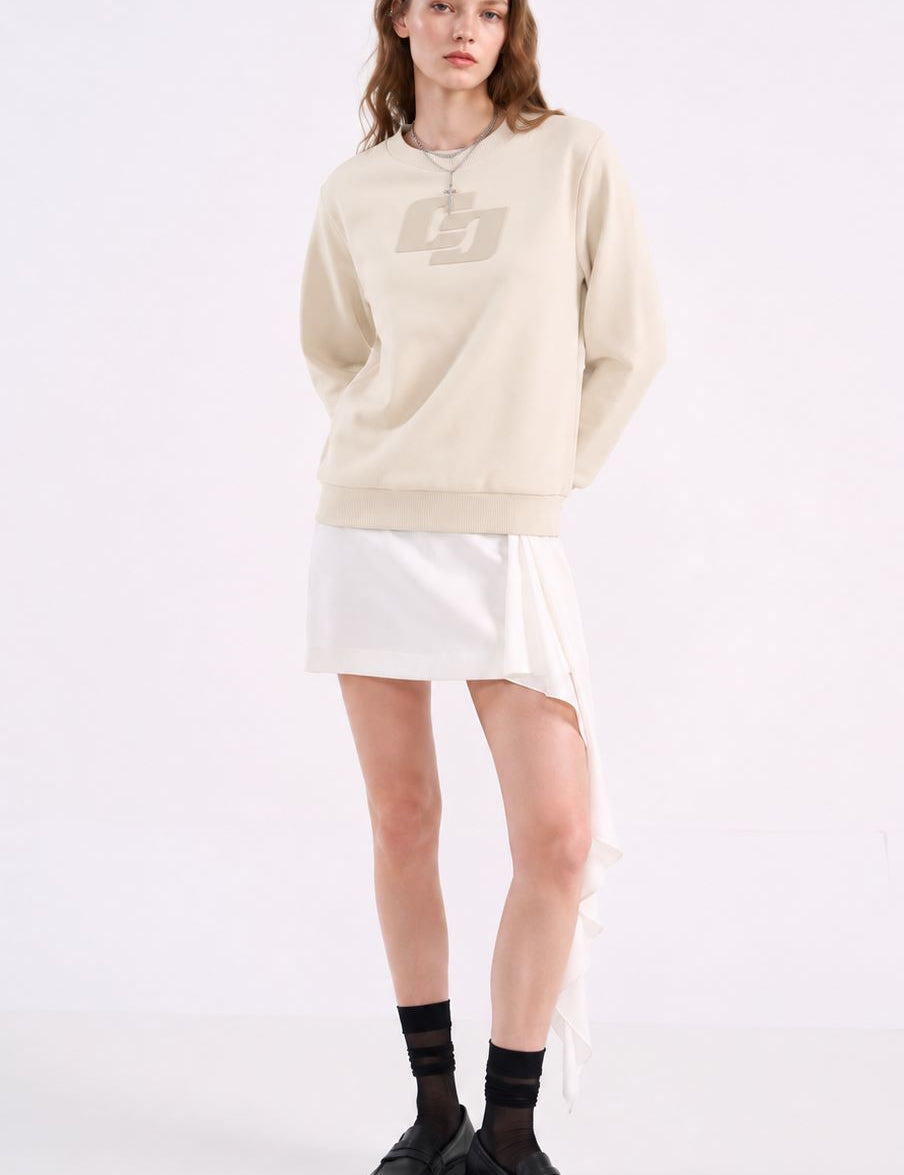 Blusão Colcci Taupe Moletom Logo Relevo
