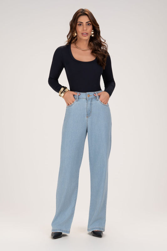 Body FRYSAIDE Preto Canelado Manga Longa