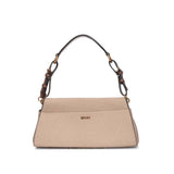 Bolsa Baguete Santa Lolla Bege Canvas Alça Curta