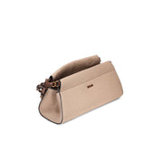 Bolsa Baguete Santa Lolla Bege Canvas Alça Curta