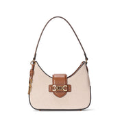 Bolsa Baguete Santa Lolla Bege Canvas Alça Ombro