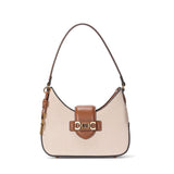 Bolsa Baguete Santa Lolla Bege Canvas Alça Ombro