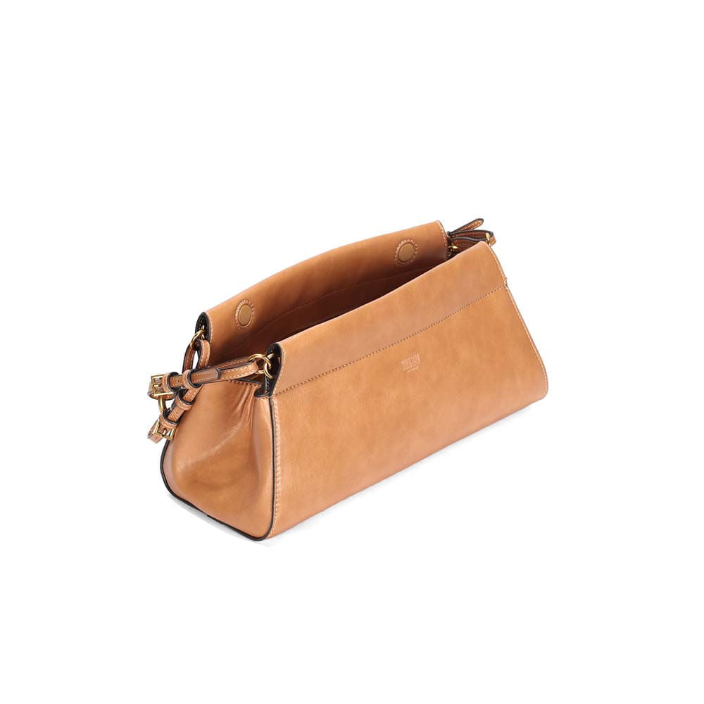 Bolsa Baguete Santa Lolla Caramelo Alça Fivelas