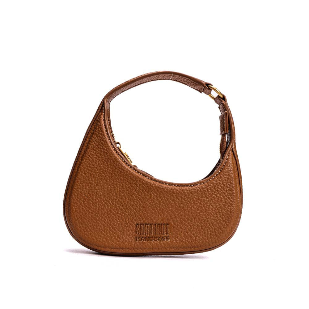 Bolsa Baguete Santa Lolla Caramelo Meia-Lua Zíper