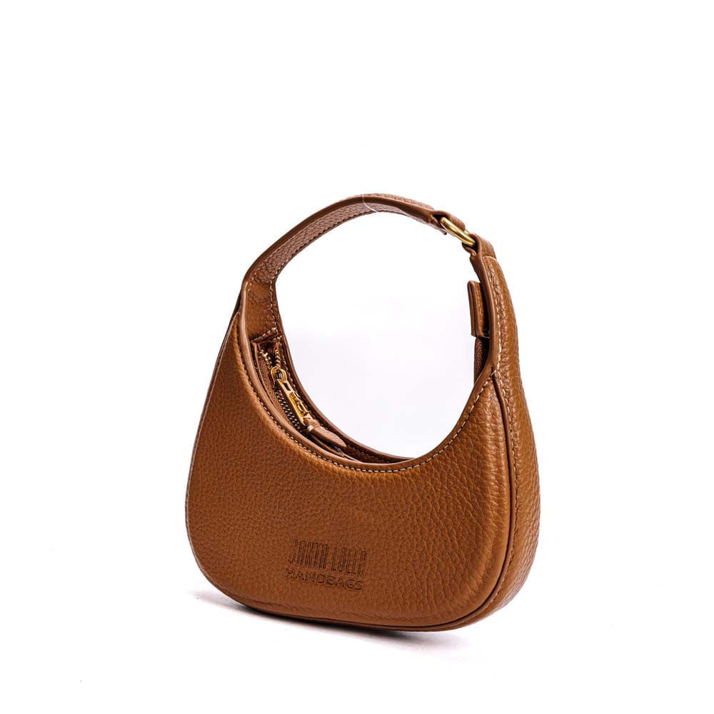 Bolsa Baguete Santa Lolla Caramelo Meia-Lua Zíper