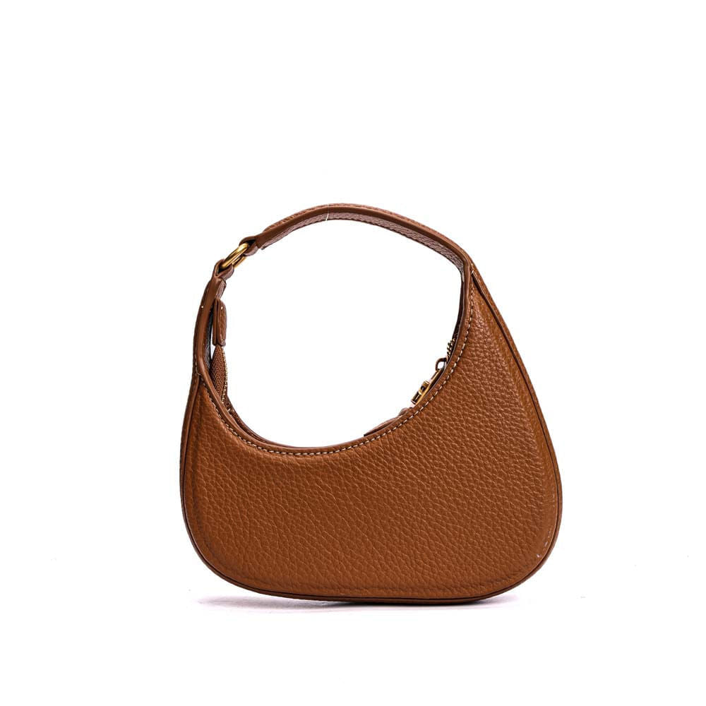 Bolsa Baguete Santa Lolla Caramelo Meia-Lua Zíper