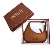 Bolsa Baguete Santa Lolla Caramelo Meia-Lua Zíper