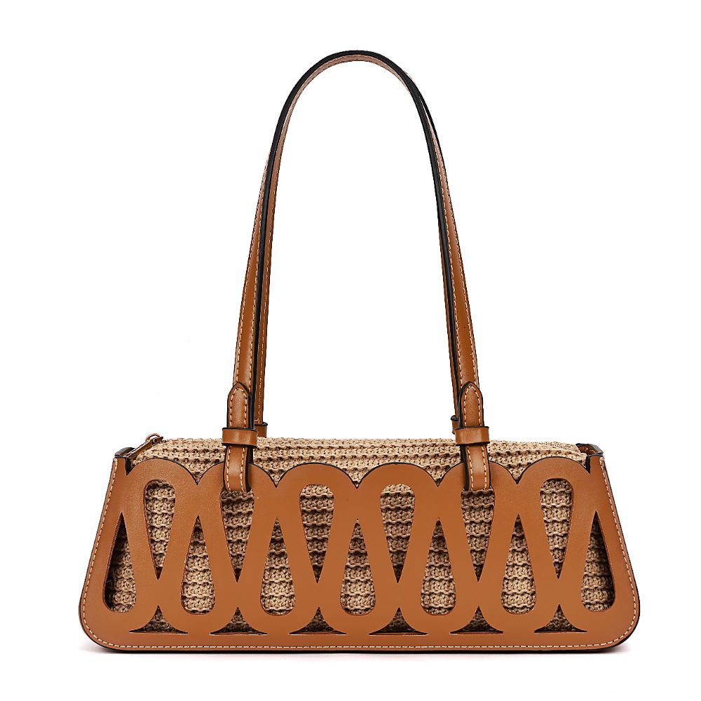 Bolsa Baguete Santa Lolla Caramelo Trançada