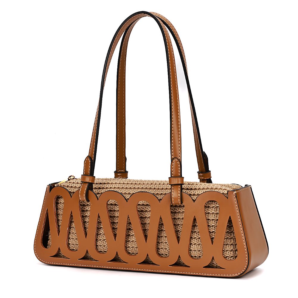 Bolsa Baguete Santa Lolla Caramelo Trançada