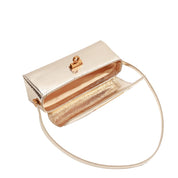 Bolsa Baguete Santa Lolla Dourada Metalizada