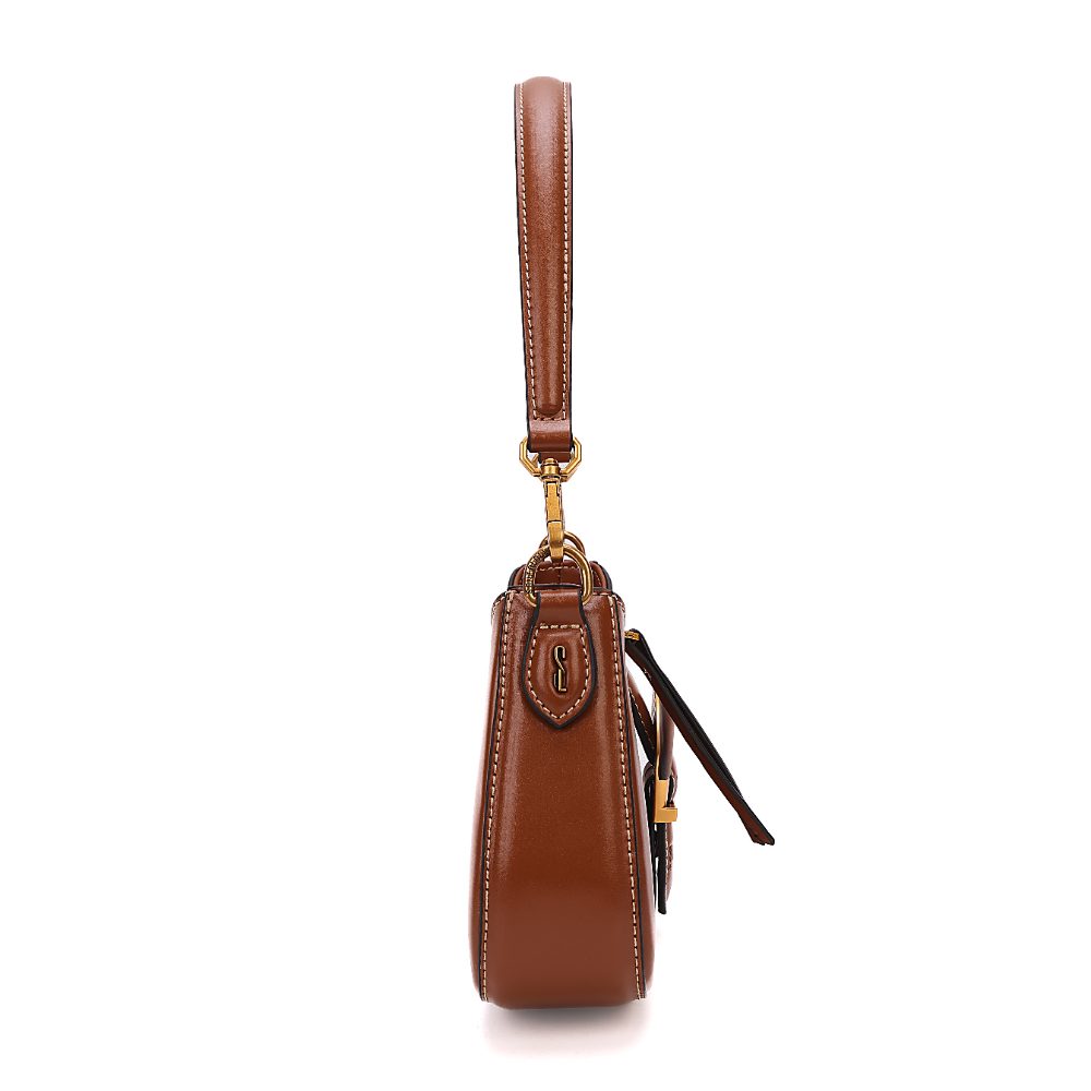 Bolsa Baguete Santa Lolla Marrom Alça Dupla