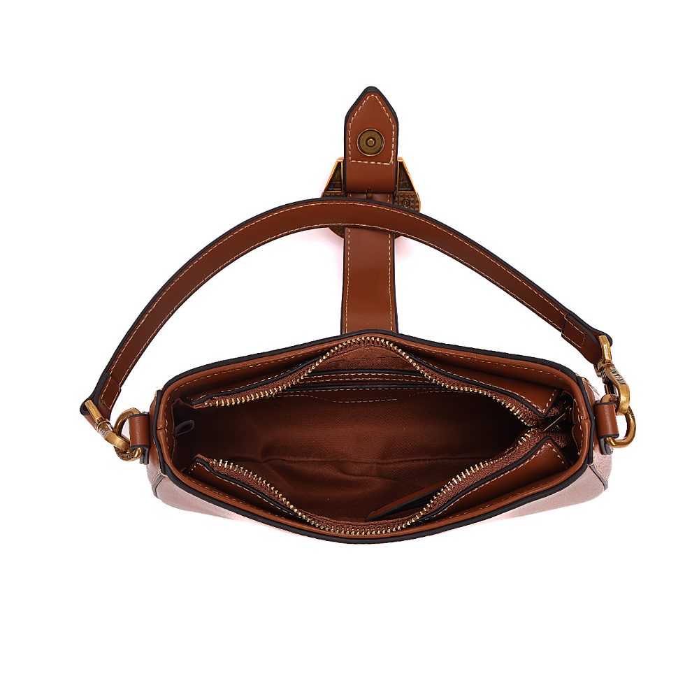 Bolsa Baguete Santa Lolla Marrom Alça Dupla