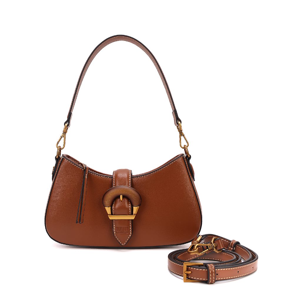 Bolsa Baguete Santa Lolla Marrom Alça Dupla