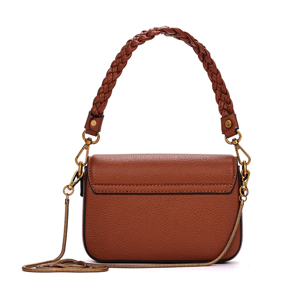 Bolsa Baguete Santa Lolla Marrom Duas Alças