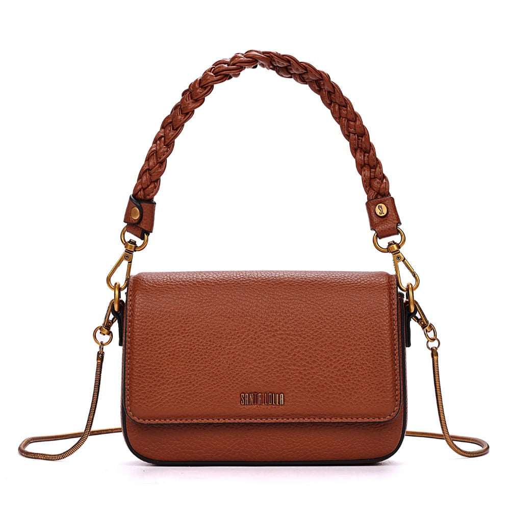 Bolsa Baguete Santa Lolla Marrom Duas Alças