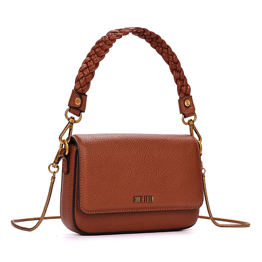 Bolsa Baguete Santa Lolla Marrom Duas Alças