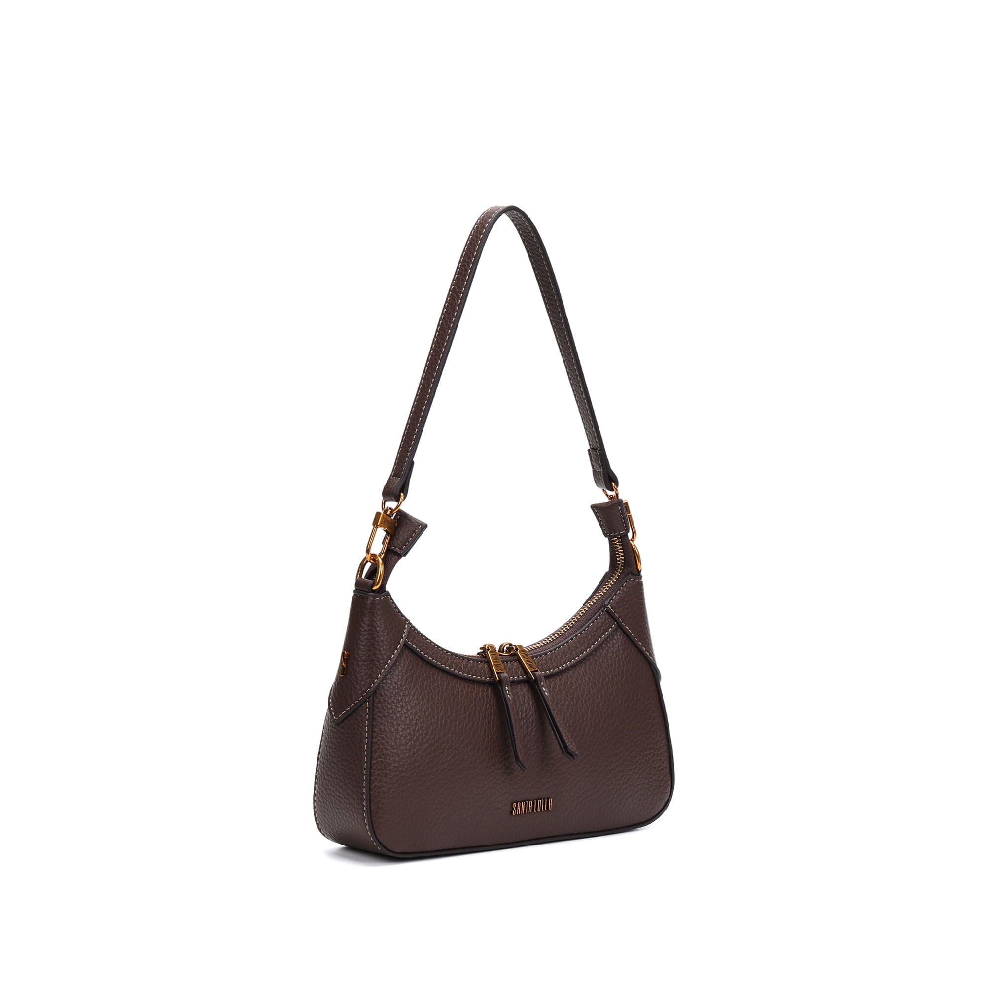 Bolsa Baguete Santa Lolla Marrom Floater Zíper