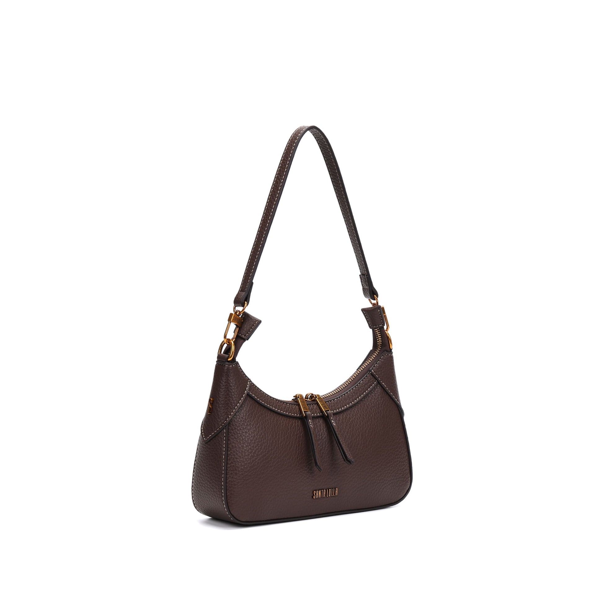Bolsa Baguete Santa Lolla Marrom Floater Zíper