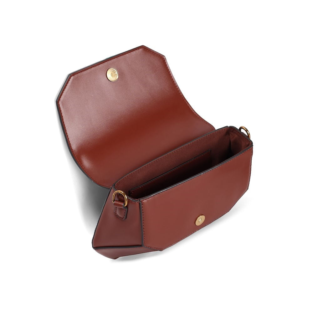 Bolsa Baguete Santa Lolla Marrom Geométrica Estruturada