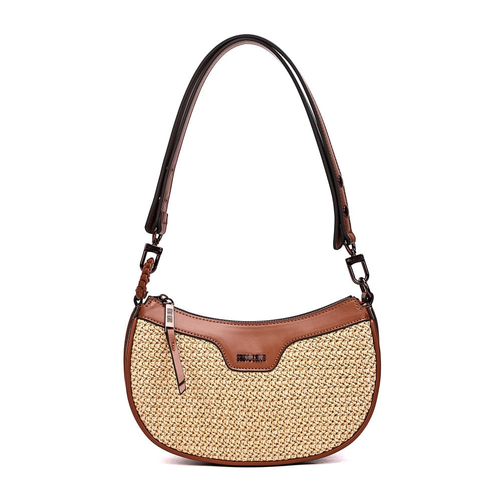 Bolsa Baguete Santa Lolla Marrom Tramada