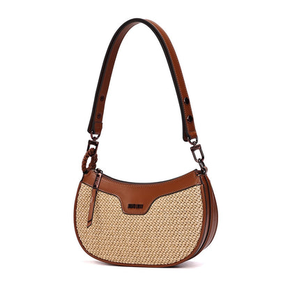 Bolsa Baguete Santa Lolla Marrom Tramada