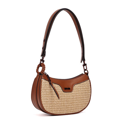 Bolsa Baguete Santa Lolla Marrom Tramada