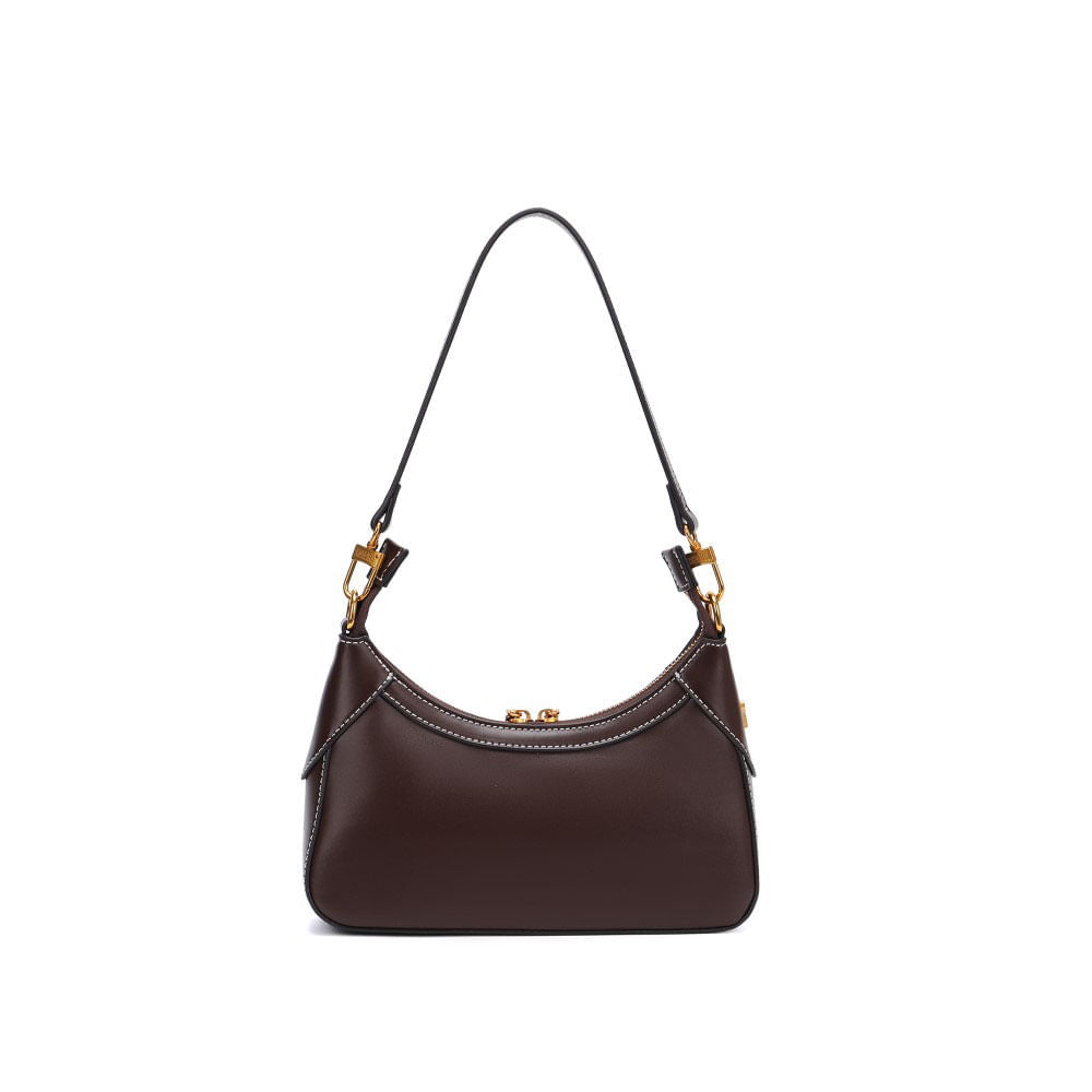 Bolsa Baguete Santa Lolla Marrom Zíper Duplo