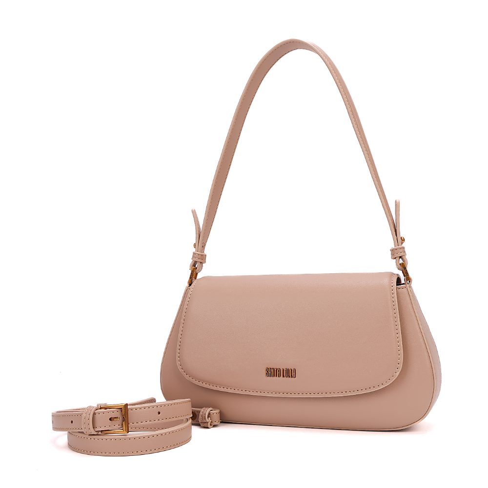 Bolsa Baguete Santa Lolla Nude Alça Dupla