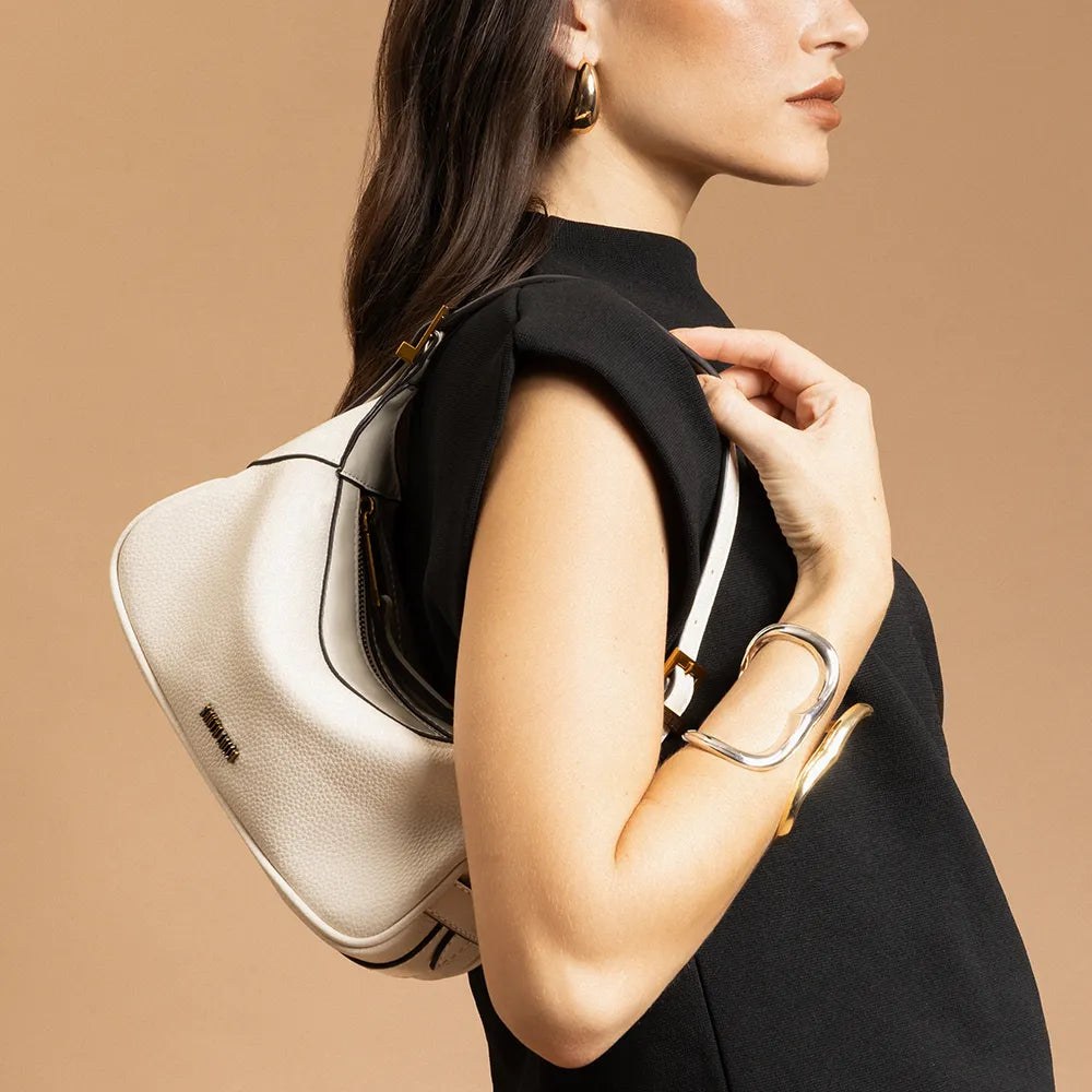 Bolsa Baguete Santa Lolla Off White Alça De Ombro