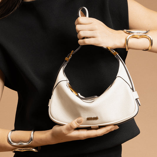 Bolsa Baguete Santa Lolla Off White Alça De Ombro