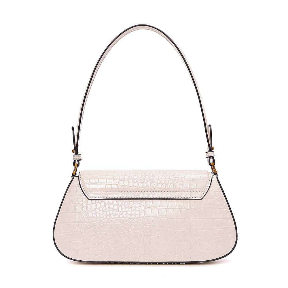 Bolsa Baguete Santa Lolla Off White Croco Alças