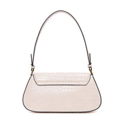 Bolsa Baguete Santa Lolla Off White Croco Alças