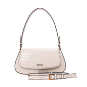 Bolsa Baguete Santa Lolla Off White Croco Alças