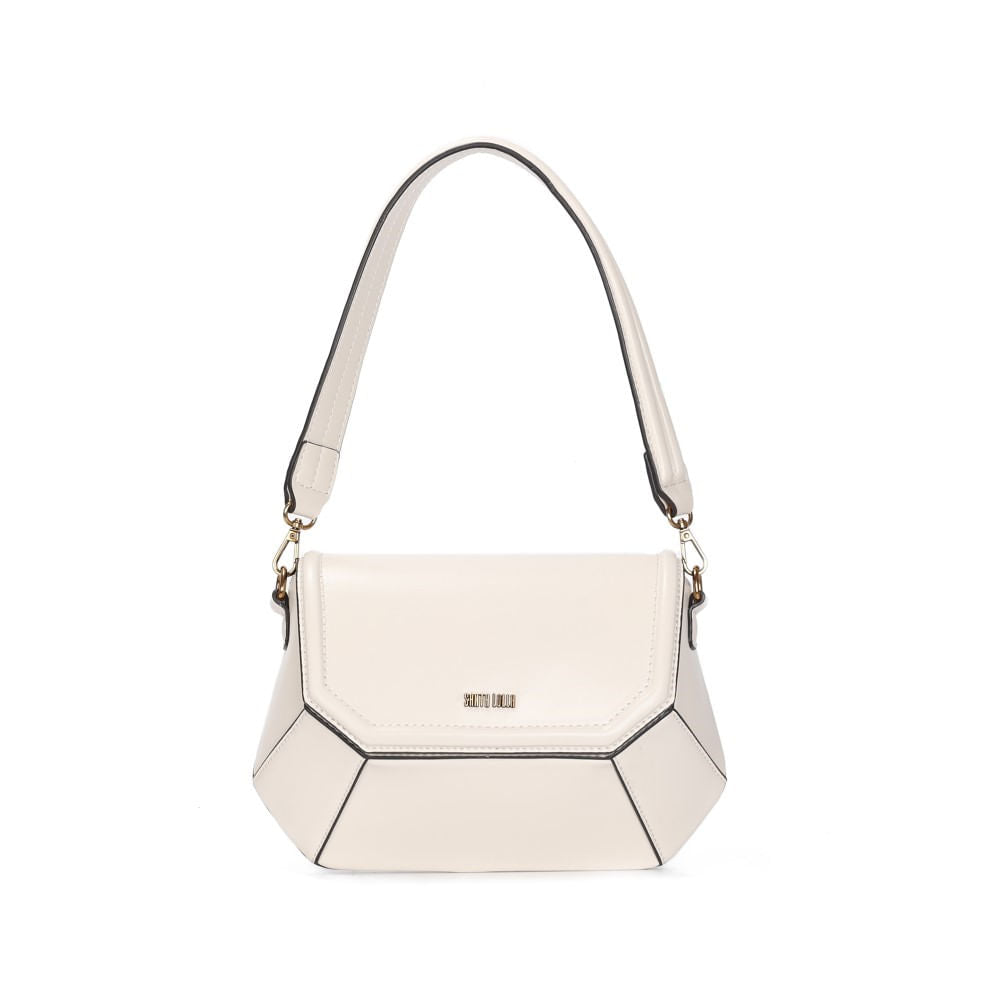 Bolsa Baguete Santa Lolla Off White Geométrica Estruturada