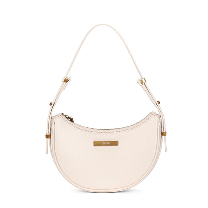 Bolsa Baguete Santa Lolla Off White Meia-Lua Zíper