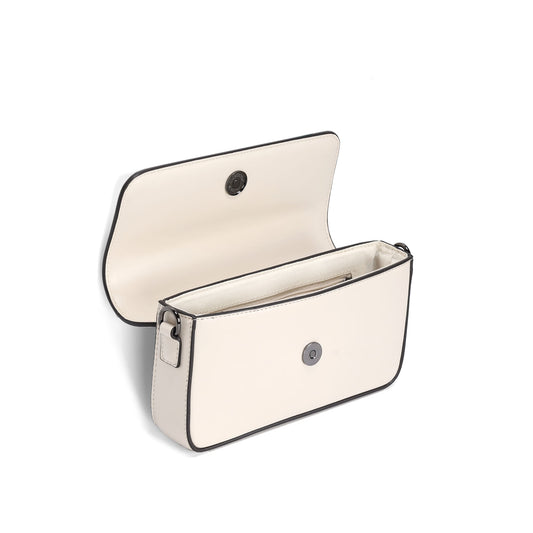 Bolsa Baguete Santa Lolla Off White Vivo Preto