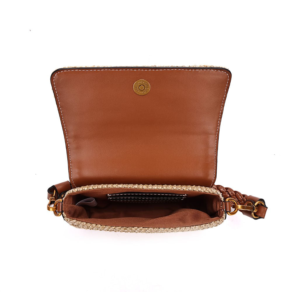 Bolsa Baguete Santa Lolla Palha Tramada Duas Alças