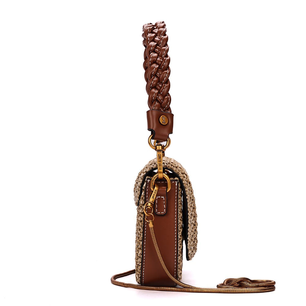 Bolsa Baguete Santa Lolla Palha Tramada Duas Alças