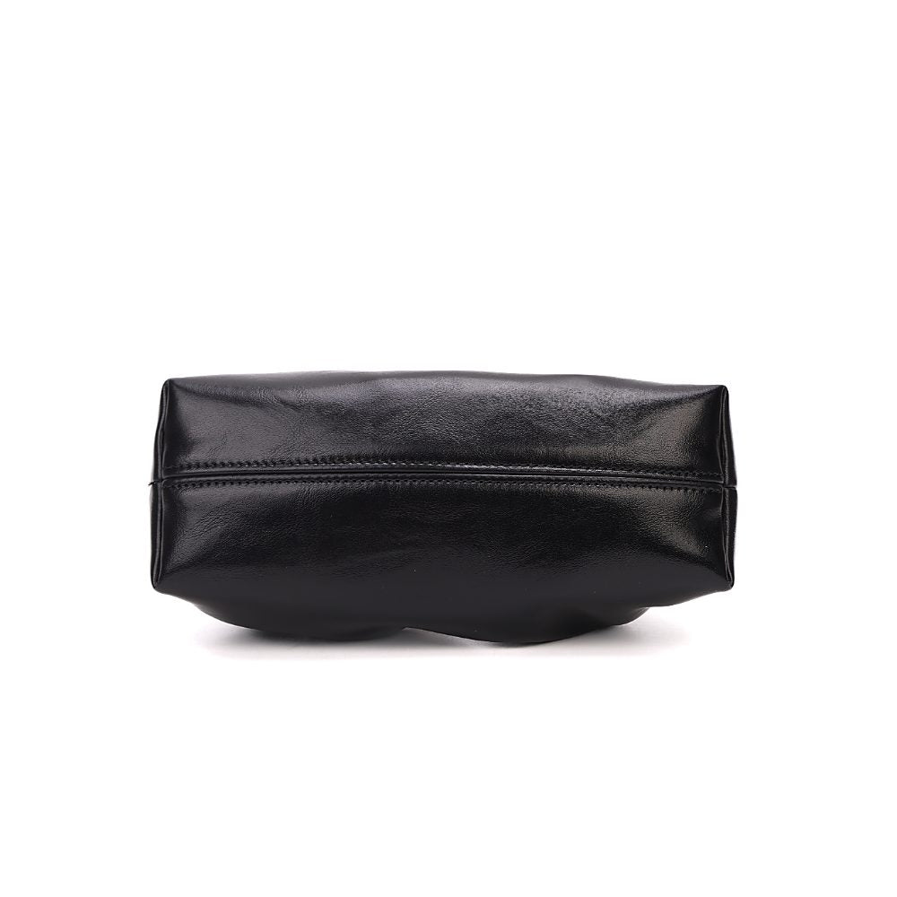 Bolsa Baguete Santa Lolla Preta Alça Corrente Dourada