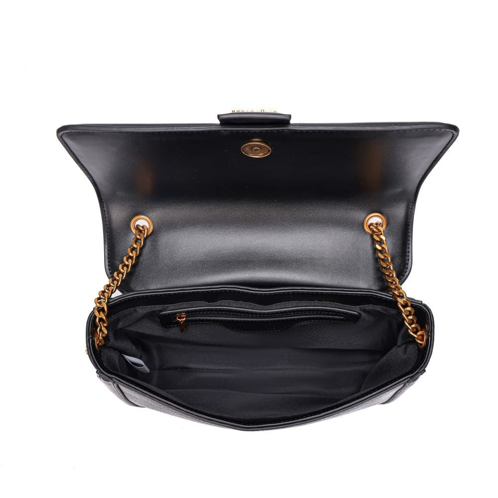 Bolsa Baguete Santa Lolla Preta Alça Correntes