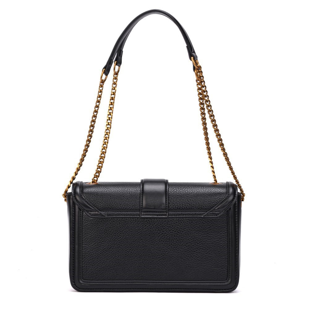 Bolsa Baguete Santa Lolla Preta Alça Correntes