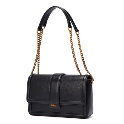 Bolsa Baguete Santa Lolla Preta Alça Correntes