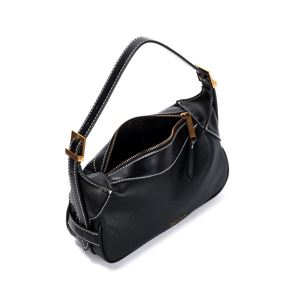 Bolsa Baguete Santa Lolla Preta Alça De Ombro 