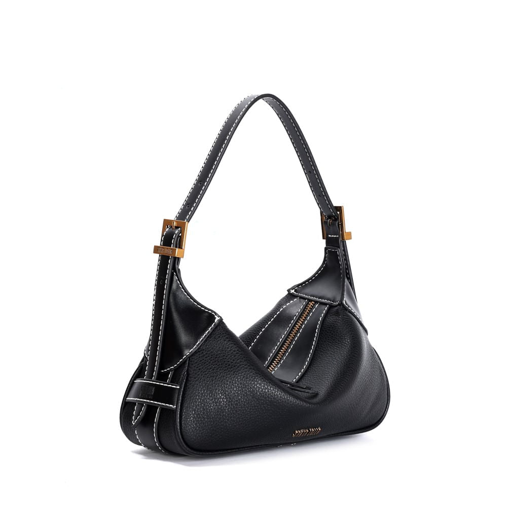 Bolsa Baguete Santa Lolla Preta Alça De Ombro 
