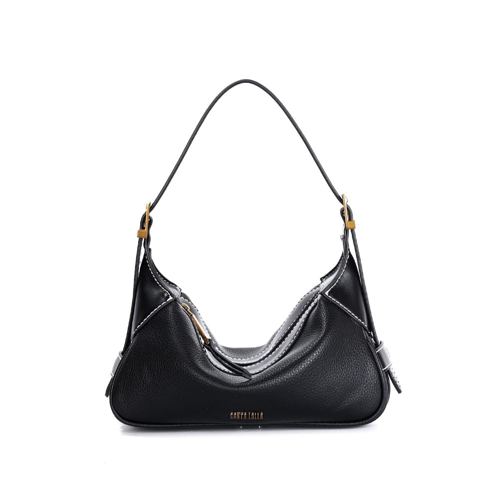 Bolsa Baguete Santa Lolla Preta Alça De Ombro 