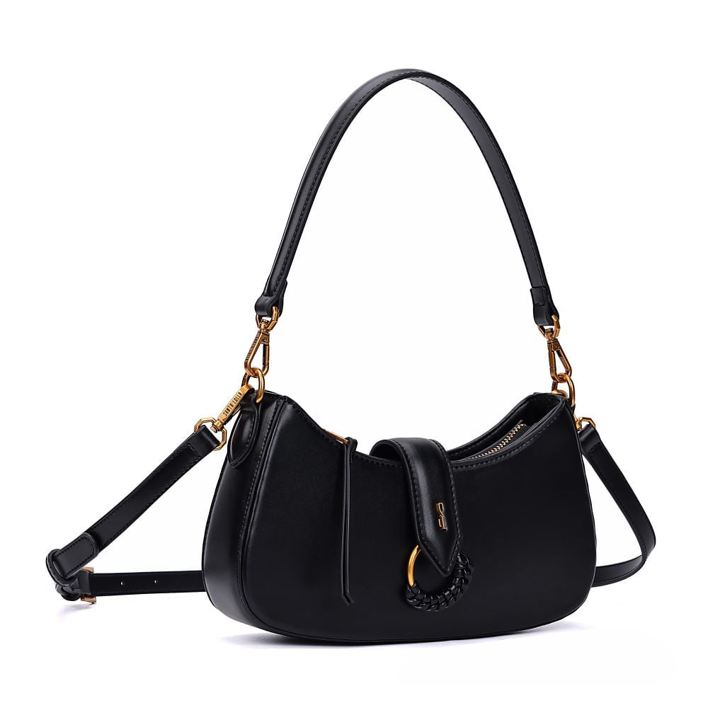 Bolsa Baguete Santa Lolla Preta Alça Dupla